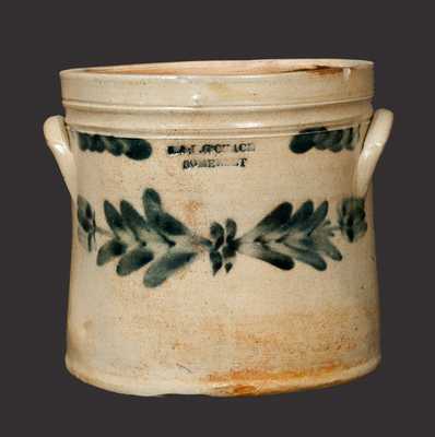L. & B. G. CHACE / SOMERSET Stoneware Crock with Floral Decoration