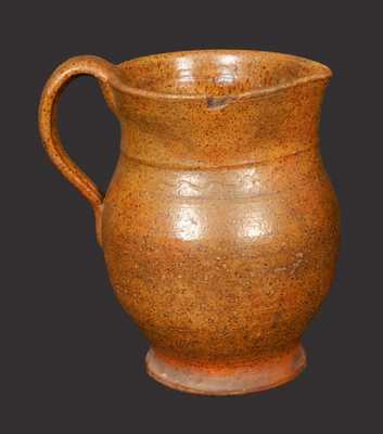 Redware Pitcher with Speckled Pumpkin Glaze