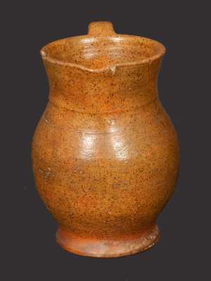 Redware Pitcher with Speckled Pumpkin Glaze