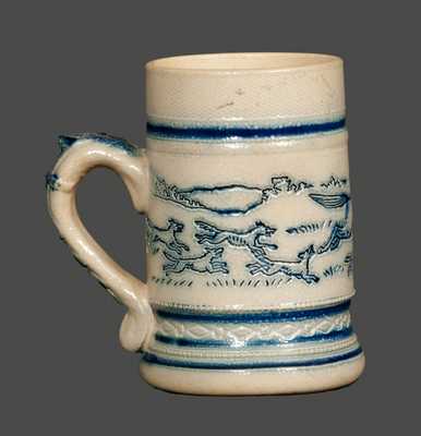 Molded Stoneware Mug with Impressed Decoration