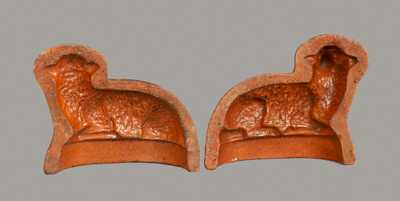 Two-Piece Redware Sheep Mold