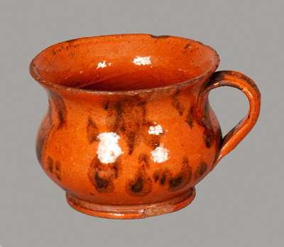 Redware Cup with Manganese Splotches