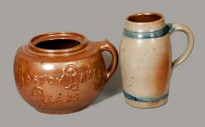 Lot of Two: Stoneware Boston Baked Beans Pot and Stoneware Mug