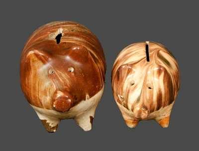 Lot of Two: English Pottery Pig Banks