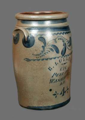 Rare E. LULLEY / WASHINGTON, DC Stoneware Crock with Elaborate Decoration