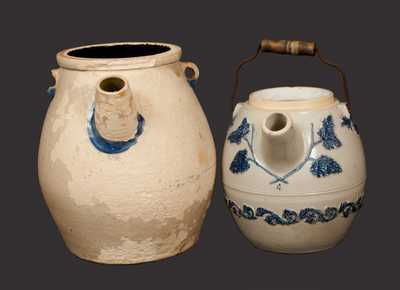 Lot of Two: Stoneware Batter Pails, One Signed EVAN R. JONES / PITTSTON, PA