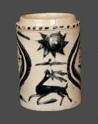 1844 Westerwald Stoneware Tobacco Jar with Incised Decoration