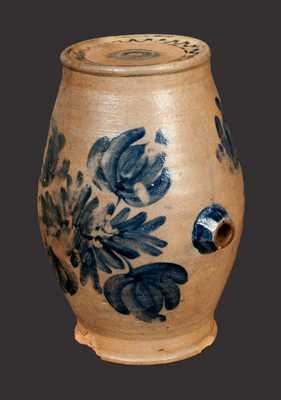 Tulip-Decorated Stoneware Rundlet