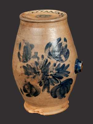 Tulip-Decorated Stoneware Rundlet