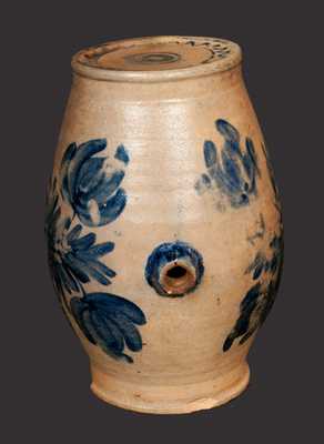 Tulip-Decorated Stoneware Rundlet
