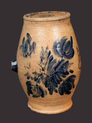 Tulip-Decorated Stoneware Rundlet