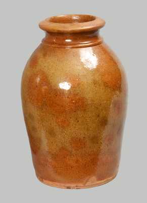 Glazed Redware Jar, New England origin, 19th century.