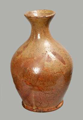 Rare Glazed Redware Vase, Maine origin, second quarter 19th century.