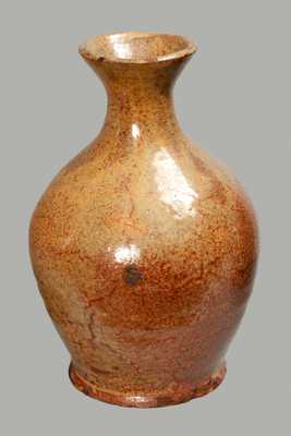 Rare Glazed Redware Vase, Maine origin, second quarter 19th century.