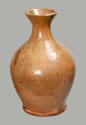 Rare Glazed Redware Vase, Maine origin, second quarter 19th century.
