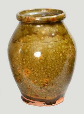 Exceptional Copper-Glazed New England Redware Jar