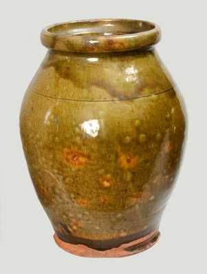 Exceptional Copper-Glazed New England Redware Jar