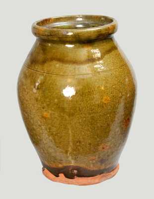 Exceptional Copper-Glazed New England Redware Jar