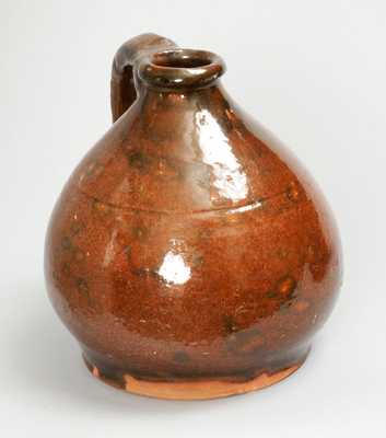 Glazed Redware Jug, New England origin, second quarter 19th century.