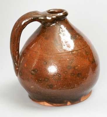 Glazed Redware Jug, New England origin, second quarter 19th century.