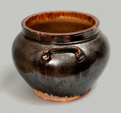 Outstanding Glazed New England Redware Jar