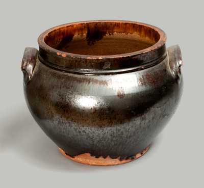 Outstanding Glazed New England Redware Jar
