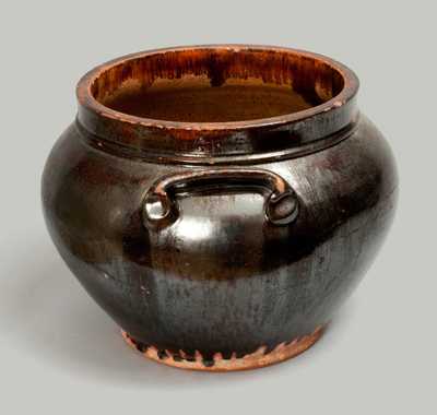 Outstanding Glazed New England Redware Jar