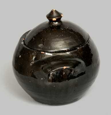 Jugtown Pottery Sugar Bowl, Stamped 