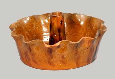 Glazed Redware Food Mold, probably PA origin, 19th century.