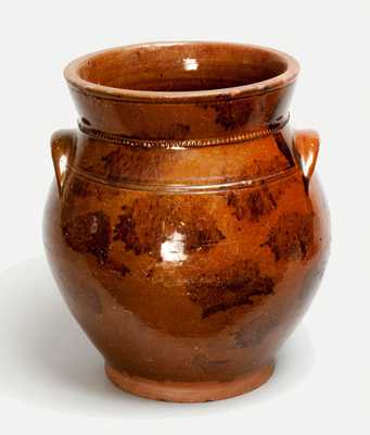 Glazed Redware Jar, New England origin, circa 1840.