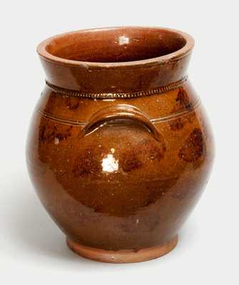 Glazed Redware Jar, New England origin, circa 1840.