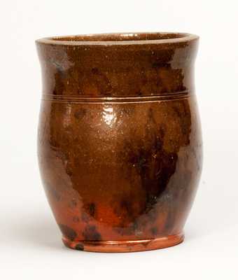 Glazed Redware Handled Jar, Pennsylvania origin, third quarter 19th century.