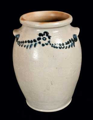 Very Fine Slip-Trailed Stoneware Jar Signed by Morgan & Amoss, Baltimore, 1821