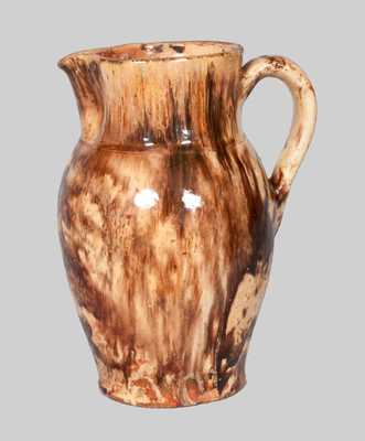 Very Fine BAECHER / WINCHESTER Redware Pitcher with Swirl Glaze