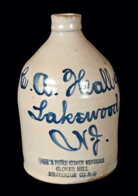 Lakewood, NJ Stoneware Script Jug with CASE'S PURE CIDER VINEGAR Impressed at Base