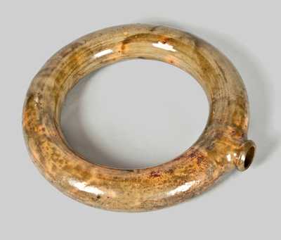 Redware Ring Flask, possibly Galena, Illinois