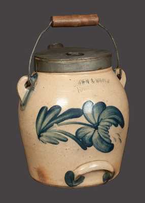 Cowden & Wilcox Stoneware Batter Pail with Floral Decoration