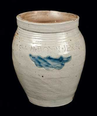 Very Fine S. AMBOY N. JERSY Half-Gallon Stoneware Jar (Warne & Letts)