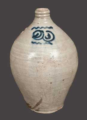 2 Gal. Stoneware Jug with Watchspring Decoration att. Capt. James Morgan, Cheesequake, NJ, 1780-90