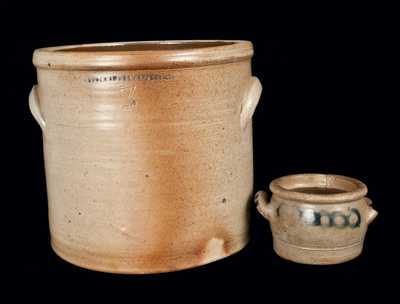 Lot of Two: SOUTH AMBOY POTTERY CO. Stoneware Crock with Small Westerwald Jar