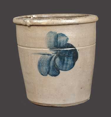 Unusual Stoneware Jar with Cobalt Fuchsia Decoration, Western PA origin, circa 1865.
