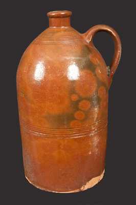 Glazed Redware Jug, 19th century
