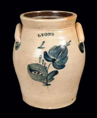 LYONS Ovoid Stoneware Crock with Floral Decoration