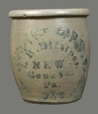 1/2 Gal. L. B. DILLINER / NEW GENEVA, PA Stoneware Cream Jar