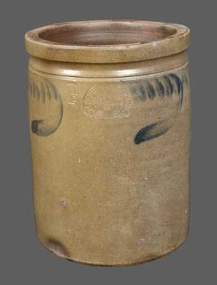 1 1/2 Decorated Stoneware Crock Signed L. D. FUNKHOUSER / STRASBURG, VA