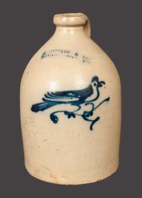 1 Gal. J. NORTON & CO. / BENNINGTON, VT Stoneware Jug with Bird Decoration