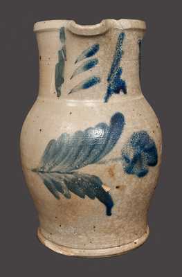 1 Gal. Chester Co., PA Stoneware Pitcher with Floral Decoration