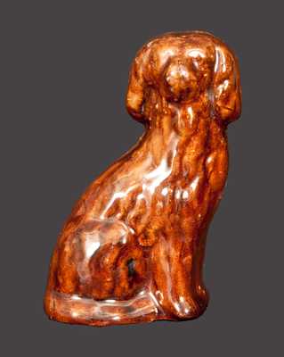 Miniature Redware Spaniel att. John Bell, Waynesboro, PA