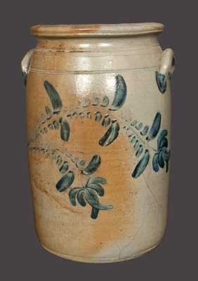 3 Gal. Western PA Stoneware Crock with Fine Floral Decoration