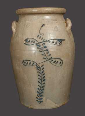 6 Gal. Stoneware Crock with Slip-Trailed Decoration att. E. Fowler, Beaver, PA